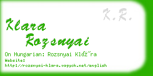 klara rozsnyai business card